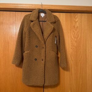 NWT Nine West Brown Teddy Coat